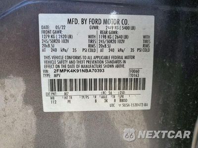 Zdjęcie 13 z 13 samochodu: 2022 FORD EDGE TITANIUM VIN:2FMPK4K91NBA70393 - miniatura