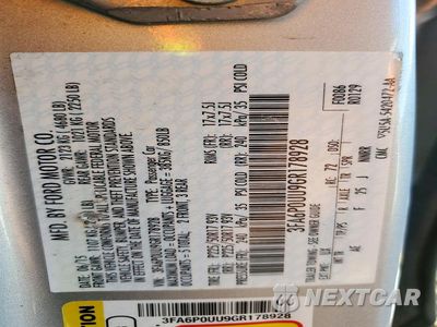 Zdjęcie 12 z 12 samochodu: 2016 FORD FUSION S HYBRID VIN:3FA6P0UU9GR178928 - miniatura