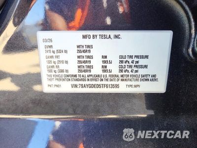 Zdjęcie 12 z 12 samochodu: 2026 TESLA MODEL Y VIN:7SAYGDED5TF613595 - miniatura