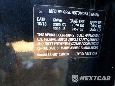 Zdjęcie 12 z 12 samochodu: 2019 BUICK REGAL PREFERRED VIN:W04GL6SX9K1026283 - miniatura