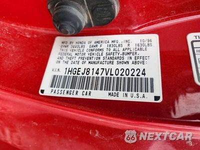Zdjęcie 13 z 13 samochodu: 1997 HONDA CIVIC CX VIN:1HGEJ8147VL020224 - miniatura