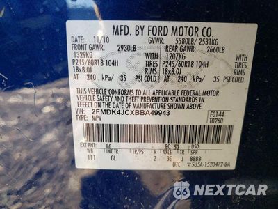 Zdjęcie 13 z 13 samochodu: 2011 FORD EDGE SEL VIN:2FMDK4JCXBBA49943 - miniatura