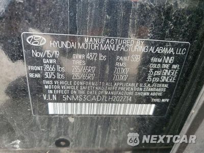 Zdjęcie 13 z 13 samochodu: 2020 HYUNDAI SANTA FE SEL VIN:5NMS3CAD7LH202714 - miniatura
