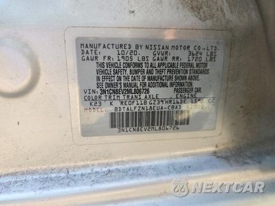 Zdjęcie 12 z 12 samochodu: 2021 NISSAN VERSA SV VIN:3N1CN8EV2ML806726 - miniatura