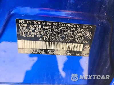 Zdjęcie 12 z 12 samochodu: 2016 LEXUS IS 200T VIN:JTHBA1D24G5010100 - miniatura