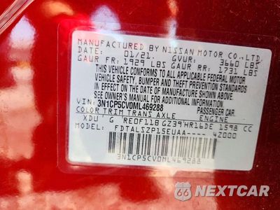 Zdjęcie 13 z 13 samochodu: 2021 NISSAN KICKS SV VIN:3N1CP5CV0ML469288 - miniatura