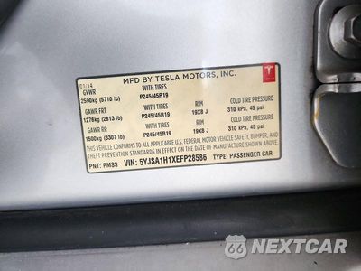 Zdjęcie 12 z 12 samochodu: 2014 TESLA MODEL S VIN:5YJSA1H1XEFP28586 - miniatura
