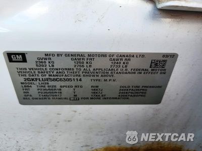Zdjęcie 13 z 13 samochodu: 2012 GMC TERRAIN SLT VIN:2GKFLUE58C6305114 - miniatura