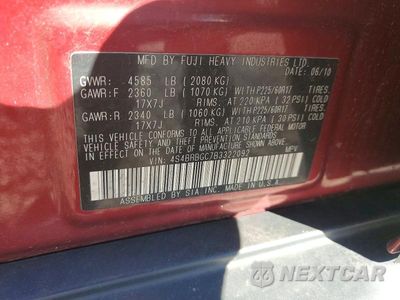 Zdjęcie 12 z 12 samochodu: 2011 SUBARU OUTBACK 2.5I PREMIUM VIN:4S4BRBGC7B3322092 - miniatura