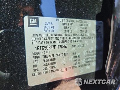 Zdjęcie 12 z 12 samochodu: 2015 GMC CANYON SLT VIN:1GTG5CE37F1178267 - miniatura