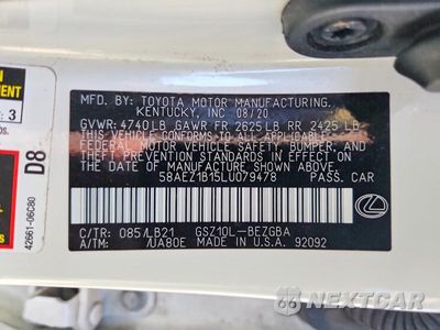 Zdjęcie 12 z 12 samochodu: 2020 LEXUS ES 350 LUXURY VIN:58AEZ1B15LU079478 - miniatura