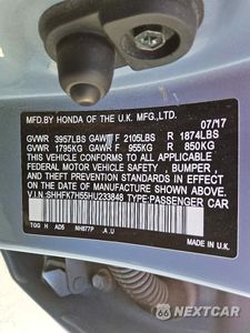 Zdjęcie 12 z 13 samochodu: 2017 HONDA CIVIC EX VIN:SHHFK7H55HU233848 - miniatura