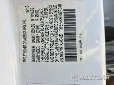 Zdjęcie 13 z 13 samochodu: 2018 HONDA ACCORD LX VIN:1HGCV1F1XJA174157 - miniatura