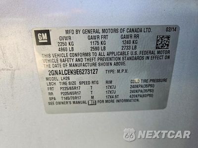 Zdjęcie 13 z 13 samochodu: 2014 CHEVROLET EQUINOX LT VIN:2GNALCEK9E6273127 - miniatura