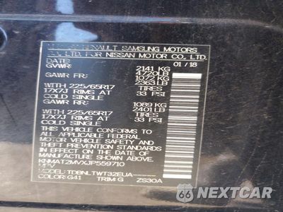 Zdjęcie 13 z 13 samochodu: 2018 NISSAN ROGUE SV VIN:KNMAT2MVXJP559710 - miniatura