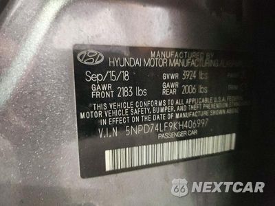 Zdjęcie 12 z 12 samochodu: 2019 HYUNDAI ELANTRA SE VIN:5NPD74LF9KH406997 - miniatura