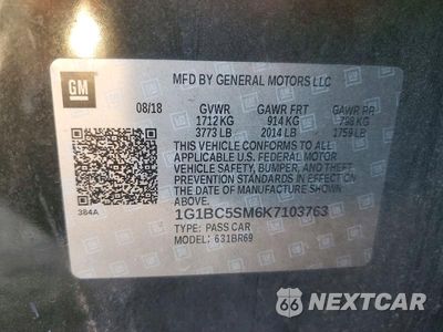 Zdjęcie 12 z 12 samochodu: 2019 CHEVROLET CRUZE LS VIN:1G1BC5SM6K7103763 - miniatura