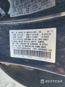 Zdjęcie 12 z 12 samochodu: 2013 HONDA ACCORD EXL VIN:1HGCR2F88DA008585 - miniatura
