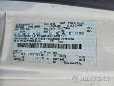 Zdjęcie 13 z 13 samochodu: 2008 FORD ECONOLINE E250 VAN VIN:1FTNE24W18DA68524 - miniatura