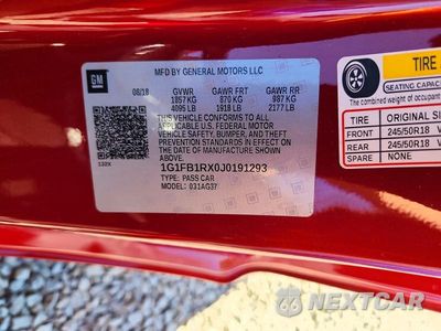 Zdjęcie 12 z 12 samochodu: 2018 CHEVROLET CAMARO LT VIN:1G1FB1RX0J0191293 - miniatura