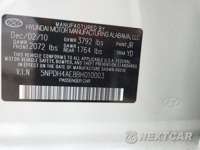 Zdjęcie 12 z 12 samochodu: 2011 HYUNDAI ELANTRA GLS VIN:5NPDH4AE8BH010003 - miniatura