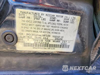 Zdjęcie 12 z 12 samochodu: 2006 NISSAN SENTRA 1.8 VIN:3N1CB51D16L587135 - miniatura