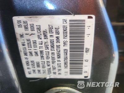 Zdjęcie 12 z 12 samochodu: 2006 HONDA ACCORD EX VIN:1HGCM567X6A144629 - miniatura