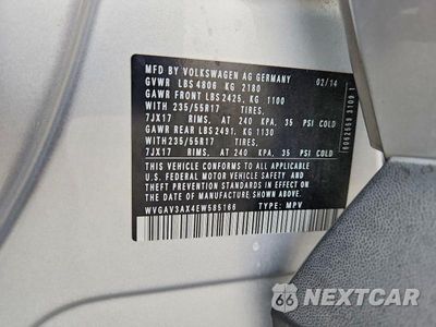 Zdjęcie 13 z 13 samochodu: 2014 VOLKSWAGEN TIGUAN S VIN:WVGAV3AX4EW585166 - miniatura