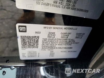 Zdjęcie 12 z 12 samochodu: 2022 CHEVROLET SILVERADO K1500 LT-L VIN:1GCPDKEK5NZ561595 - miniatura