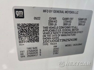 Zdjęcie 12 z 12 samochodu: 2022 CHEVROLET SILVERADO K1500 LTZ VIN:1GCUDGET3NZ524196 - miniatura