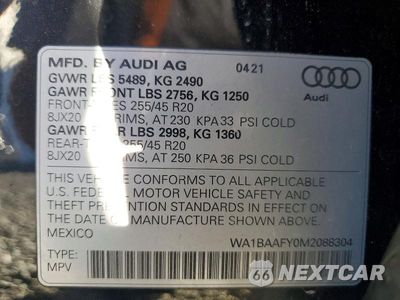 Zdjęcie 13 z 13 samochodu: 2021 AUDI Q5 PREMIUM PLUS VIN:WA1BAAFY0M2088304 - miniatura