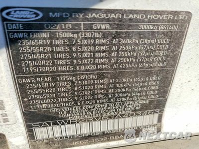Zdjęcie 13 z 13 samochodu: 2018 LAND ROVER RANGE ROVER SPORT HSE VIN:SALWR2RV6JA403463 - miniatura