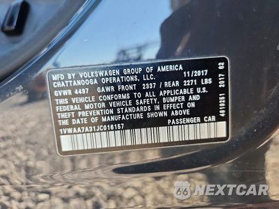 Zdjęcie 12 z 12 samochodu: 2018 VOLKSWAGEN PASSAT S VIN:1VWAA7A31JC016157 - miniatura
