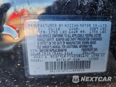 Zdjęcie 12 z 12 samochodu: 2018 NISSAN VERSA S VIN:3N1CN7AP5JL854010 - miniatura