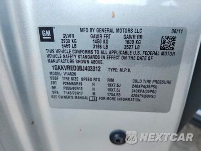 Zdjęcie 13 z 13 samochodu: 2011 GMC ACADIA SLT-1 VIN:1GKKVRED0BJ403312 - miniatura