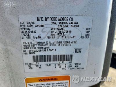 Zdjęcie 12 z 12 samochodu: 2005 FORD F250 SUPER DUTY VIN:1FTSX20P45EA50312 - miniatura