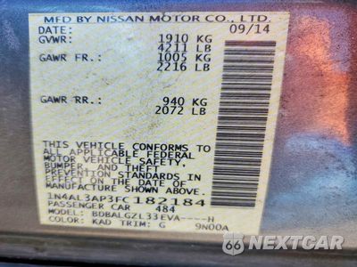 Zdjęcie 12 z 12 samochodu: 2015 NISSAN ALTIMA 2.5 S VIN:1N4AL3AP3FC182184 - miniatura