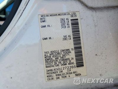 Zdjęcie 12 z 12 samochodu: 2020 NISSAN ALTIMA SR VIN:1N4BL4CV2LC272203 - miniatura