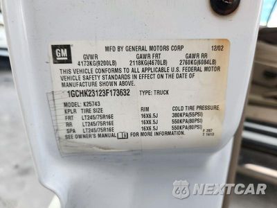 Zdjęcie 12 z 12 samochodu: 2003 CHEVROLET SILVERADO K2500 HEAVY DUTY VIN:1GCHK23123F173632 - miniatura