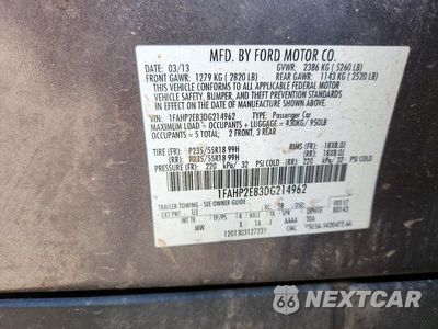 Zdjęcie 12 z 12 samochodu: 2013 FORD TAURUS SEL VIN:1FAHP2E83DG214962 - miniatura