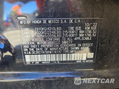 Zdjęcie 13 z 13 samochodu: 2023 HONDA HR-V EXL VIN:3CZRZ1H78PM716747 - miniatura