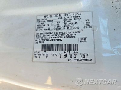 Zdjęcie 12 z 12 samochodu: 2003 FORD RANGER XLT VIN:1FTYR14U63PB74002 - miniatura