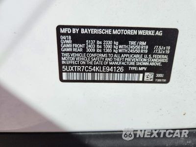 Zdjęcie 13 z 13 samochodu: 2019 BMW X3 SDRIVE30I VIN:5UXTR7C54KLE94126 - miniatura