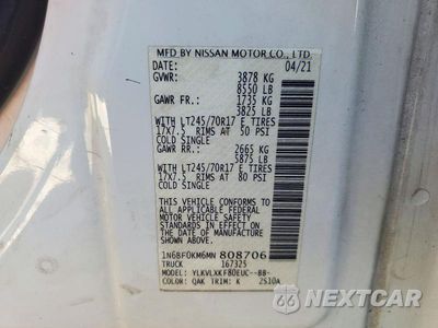Zdjęcie 12 z 12 samochodu: 2021 NISSAN NV 1500 SV VIN:1N6BF0KM6MN808706 - miniatura