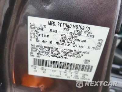 Zdjęcie 13 z 13 samochodu: 2011 FORD ESCAPE VIN:1FMCU0D70BKA79780 - miniatura
