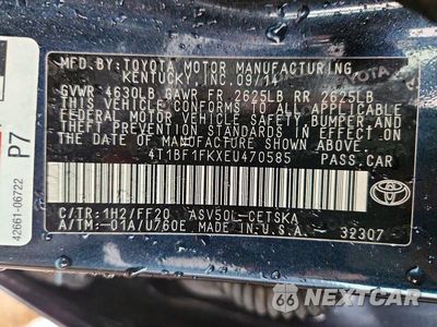 Zdjęcie 12 z 12 samochodu: 2014 TOYOTA CAMRY SE VIN:4T1BF1FKXEU470585 - miniatura