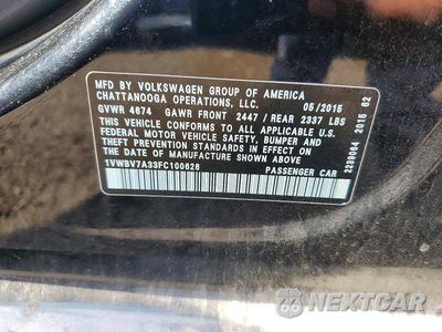 Zdjęcie 12 z 12 samochodu: 2015 VOLKSWAGEN PASSAT SE VIN:1VWBV7A33FC100626 - miniatura