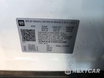 Zdjęcie 13 z 13 samochodu: 2021 CHEVROLET EQUINOX LT VIN:3GNAXUEVXMS181299 - miniatura