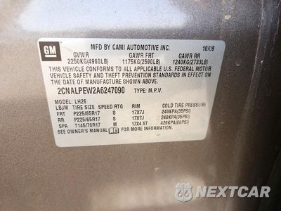 Zdjęcie 13 z 13 samochodu: 2010 CHEVROLET EQUINOX LT VIN:2CNALPEW2A6247090 - miniatura