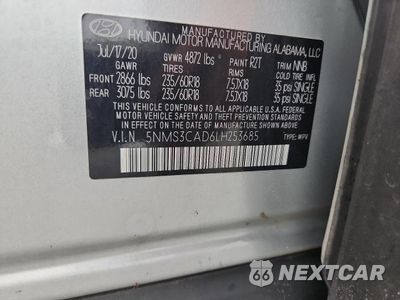 Zdjęcie 13 z 13 samochodu: 2020 HYUNDAI SANTA FE SEL VIN:5NMS3CAD6LH253685 - miniatura